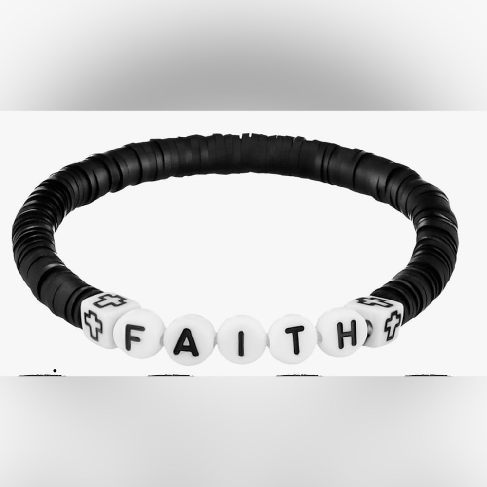 Faith Beaded Stretch Bracelet